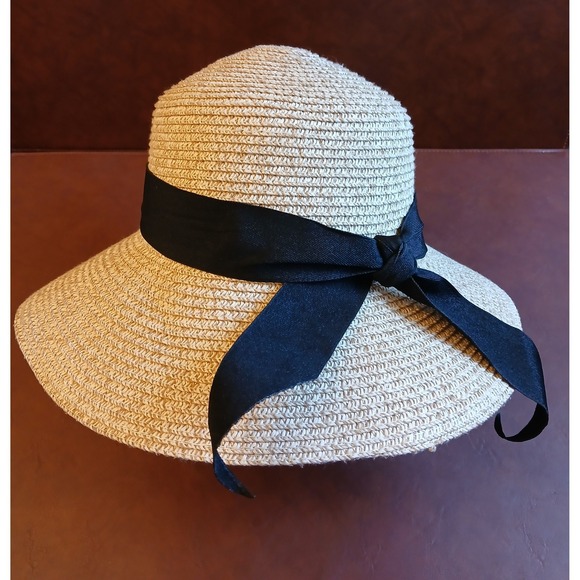 Furtalk Accessories - FURTALK Womens Straw Sun Hat Wide Brim Beach Summer Bow Cap Beige Large
